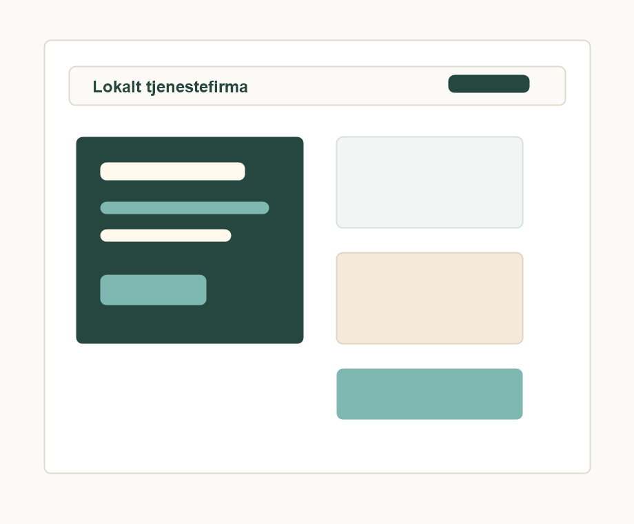 Nettsidemockup for lokalt tjenestefirma